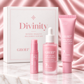 GROEI Products with White Divinity Box Pink Lettering